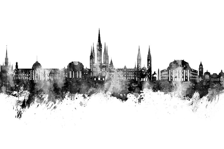Wiesbaden Germany Skyline #37 Digital Art by Michael Tompsett