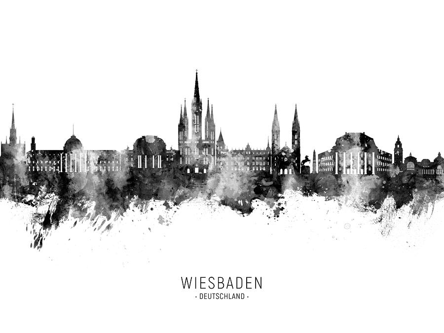 Wiesbaden Germany Skyline #43 Digital Art by Michael Tompsett