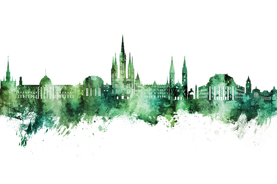 Wiesbaden Germany Skyline #50 Digital Art by Michael Tompsett