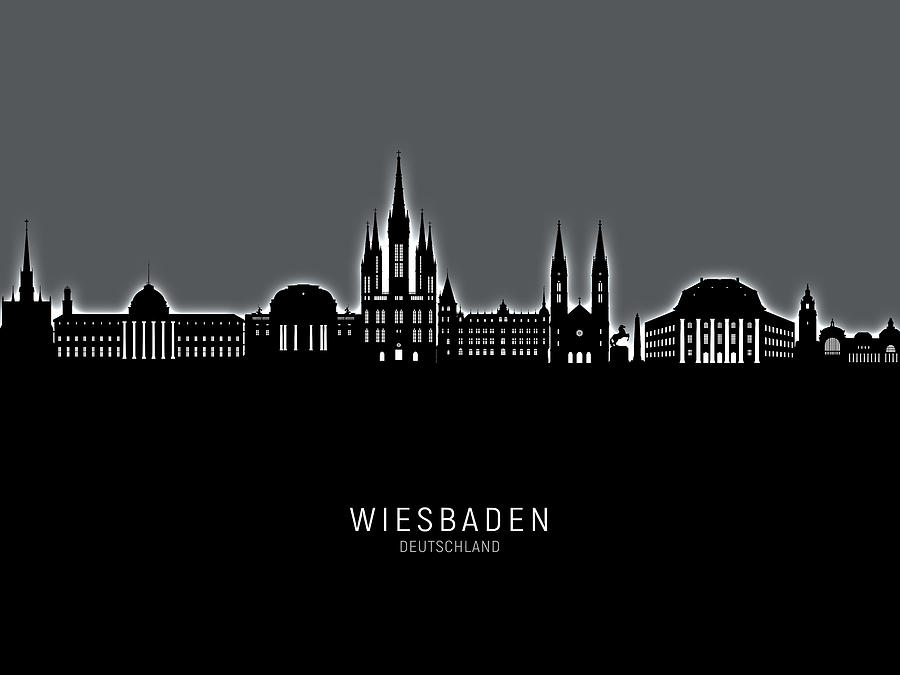 Wiesbaden Germany Skyline #56 Digital Art by Michael Tompsett
