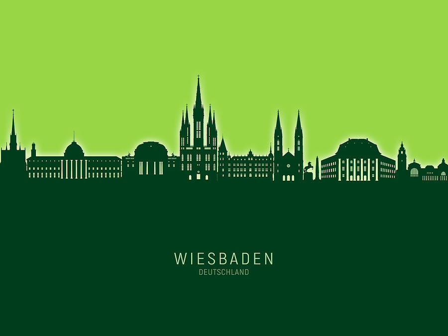 Wiesbaden Germany Skyline #59 Digital Art by Michael Tompsett