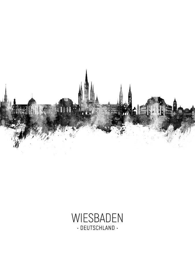 Wiesbaden Germany Skyline #68 Digital Art by Michael Tompsett