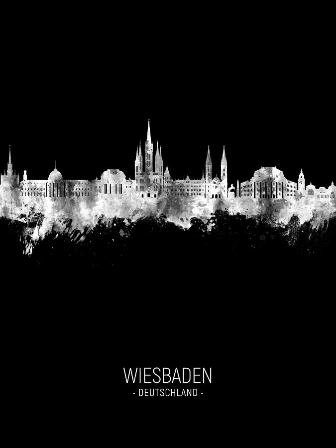 Wiesbaden Germany Skyline #69 Digital Art by Michael Tompsett