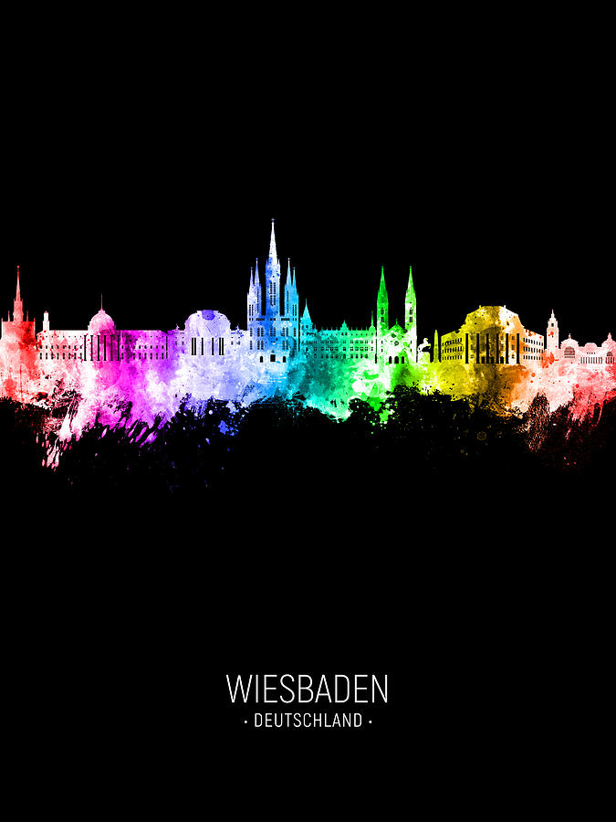 Wiesbaden Germany Skyline #70 Digital Art by Michael Tompsett