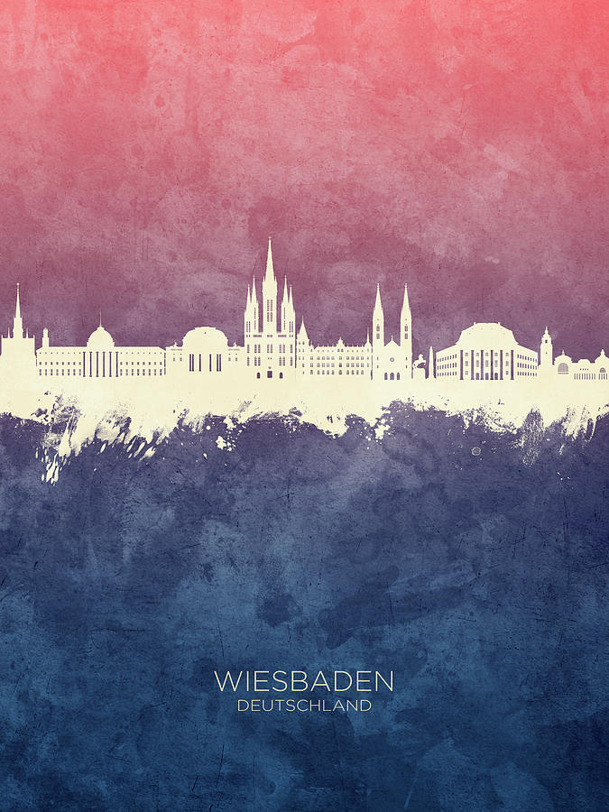 Wiesbaden Germany Skyline #76 Digital Art by Michael Tompsett