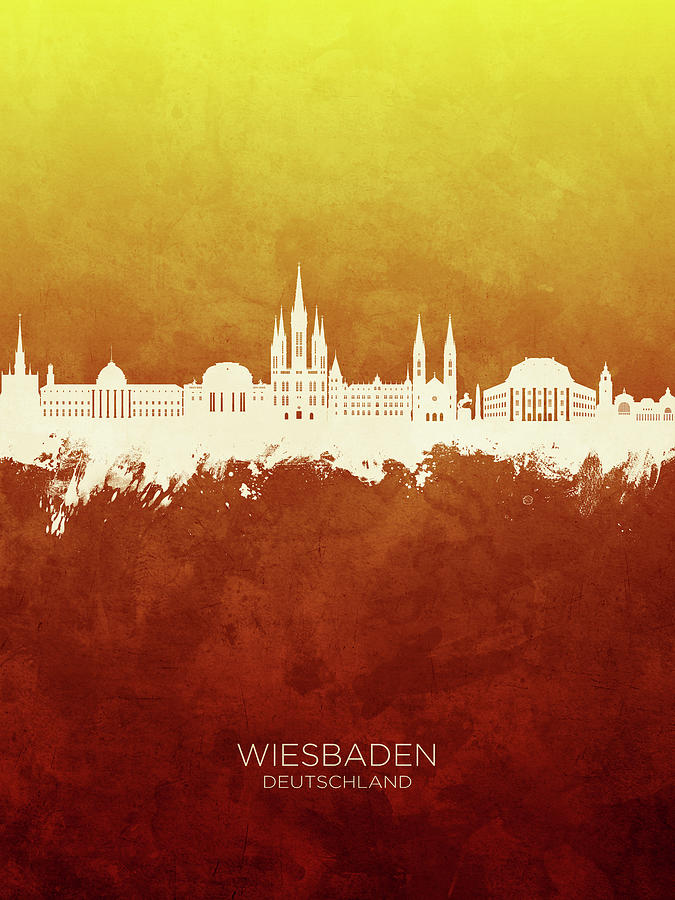 Wiesbaden Germany Skyline #79 Digital Art by Michael Tompsett