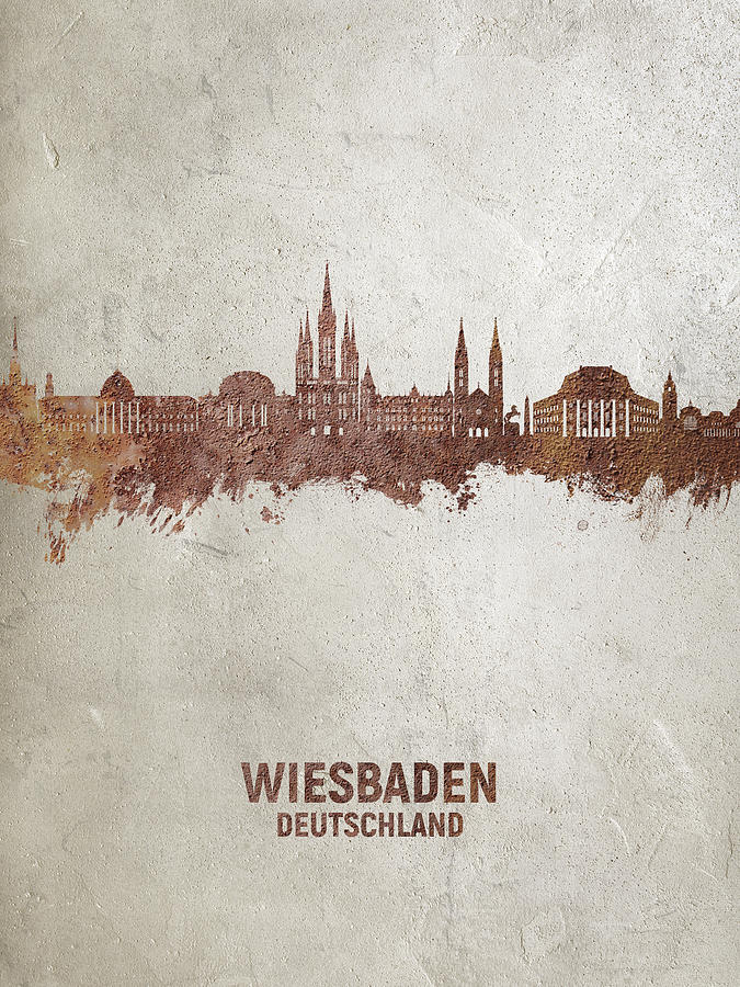 Wiesbaden Germany Skyline #80 Digital Art by Michael Tompsett