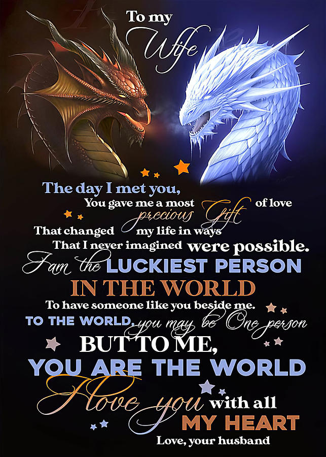 Wife TO MY WIFE DRAGONS I LOVE YOU Digital Art by Gambrel Temple - Pixels