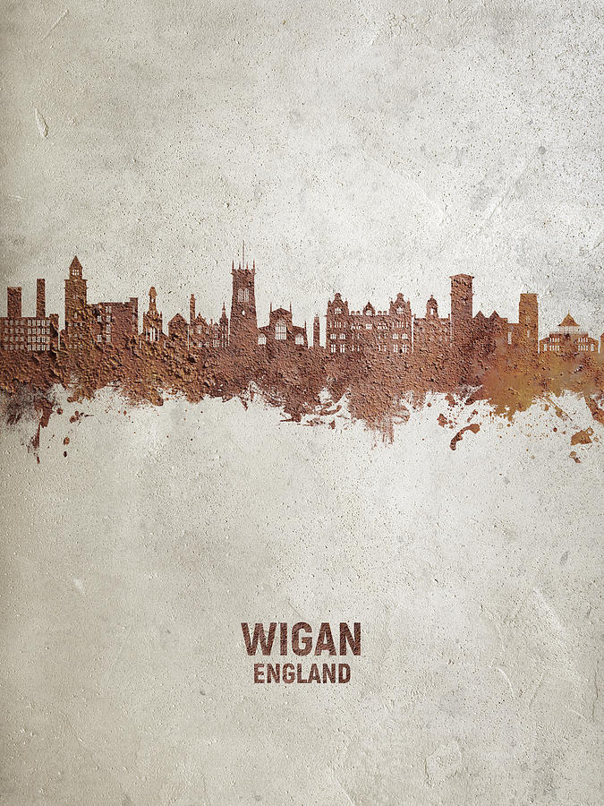 Wigan England Skyline #05 Digital Art by Michael Tompsett