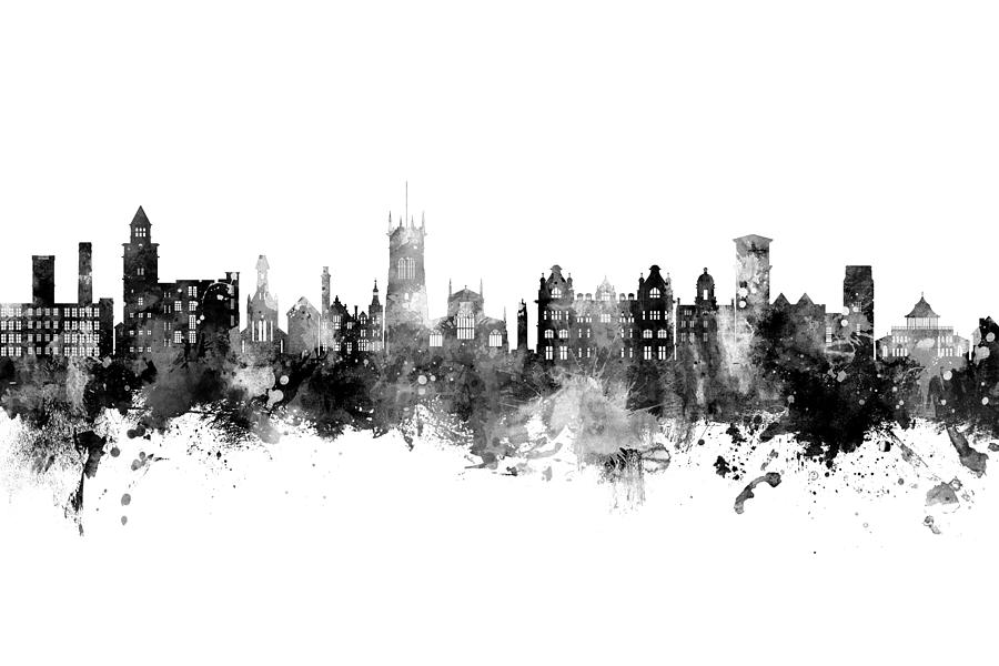 Wigan England Skyline #62 Digital Art by Michael Tompsett
