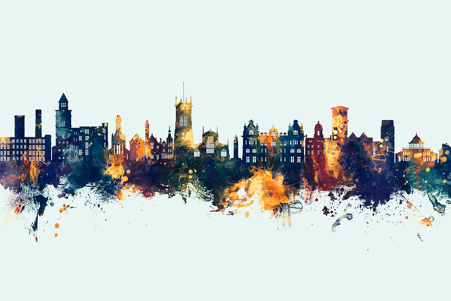 Wigan England Skyline #64 Digital Art by Michael Tompsett
