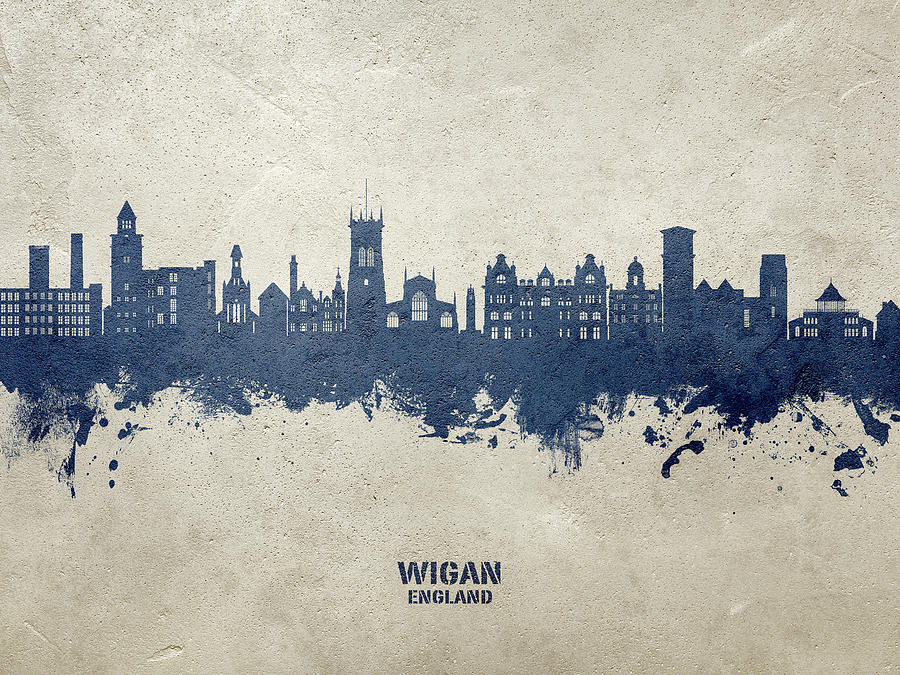 Wigan England Skyline #78 Digital Art by Michael Tompsett