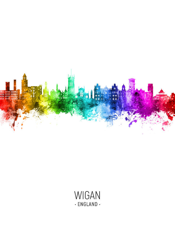 Wigan England Skyline #92 Digital Art by Michael Tompsett
