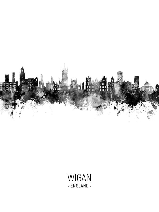 Wigan England Skyline #93 Digital Art by Michael Tompsett