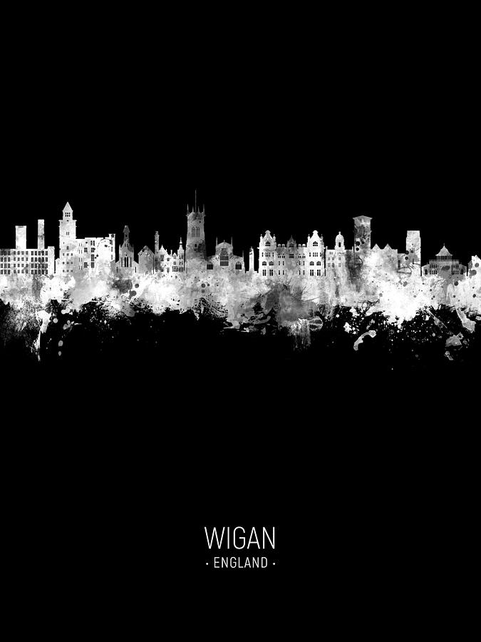 Wigan England Skyline #94 Digital Art by Michael Tompsett