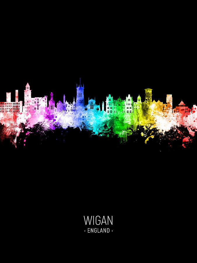 Wigan England Skyline #95 Digital Art by Michael Tompsett