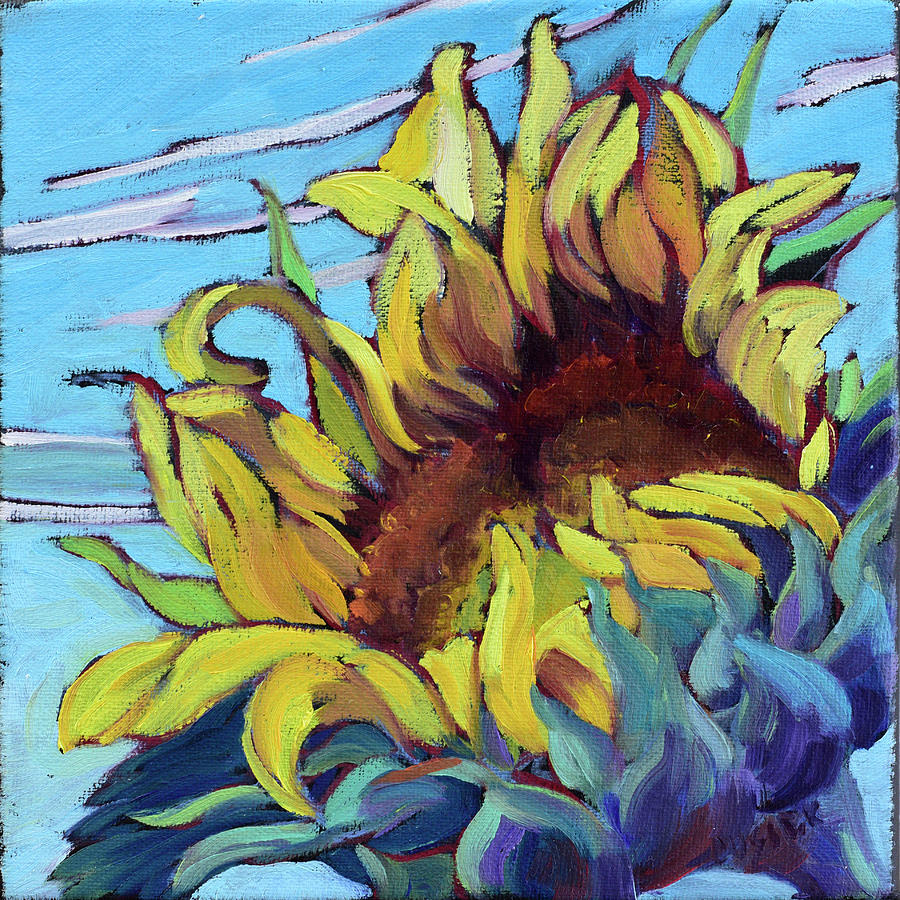 Wiggling Sunflower Painting By Lori Cusick - Fine Art America