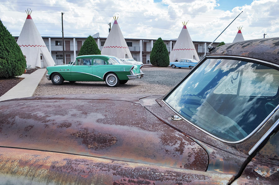 Wigwam Motel Route 66 Classic Car Photograph by Kyle Hanson