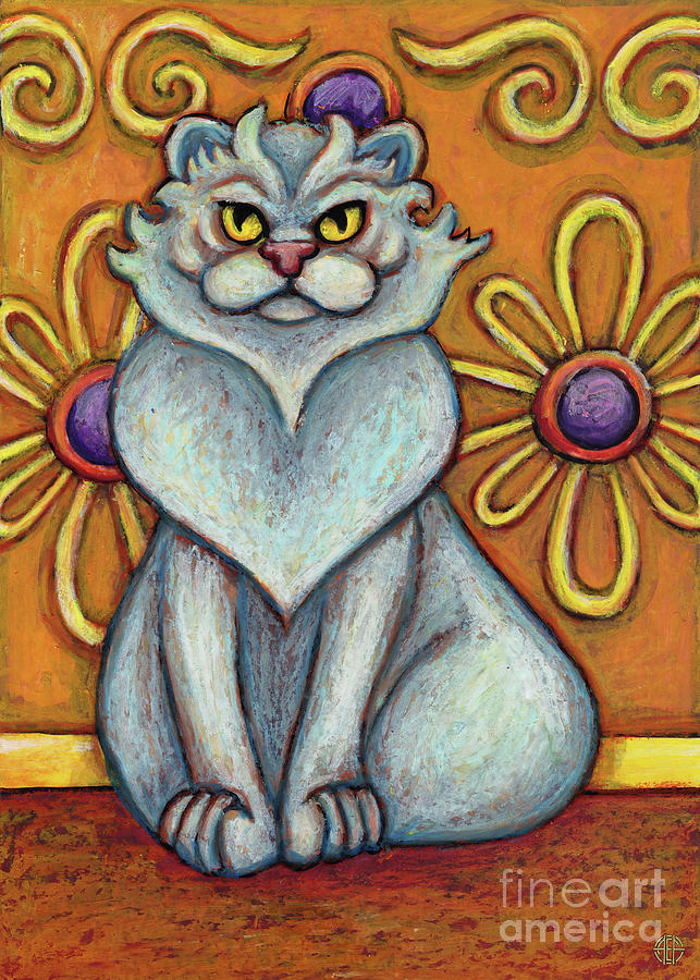 Wilbur. The Hauz Katz. Cat Portrait Painting Series. Painting by Amy E Fraser
