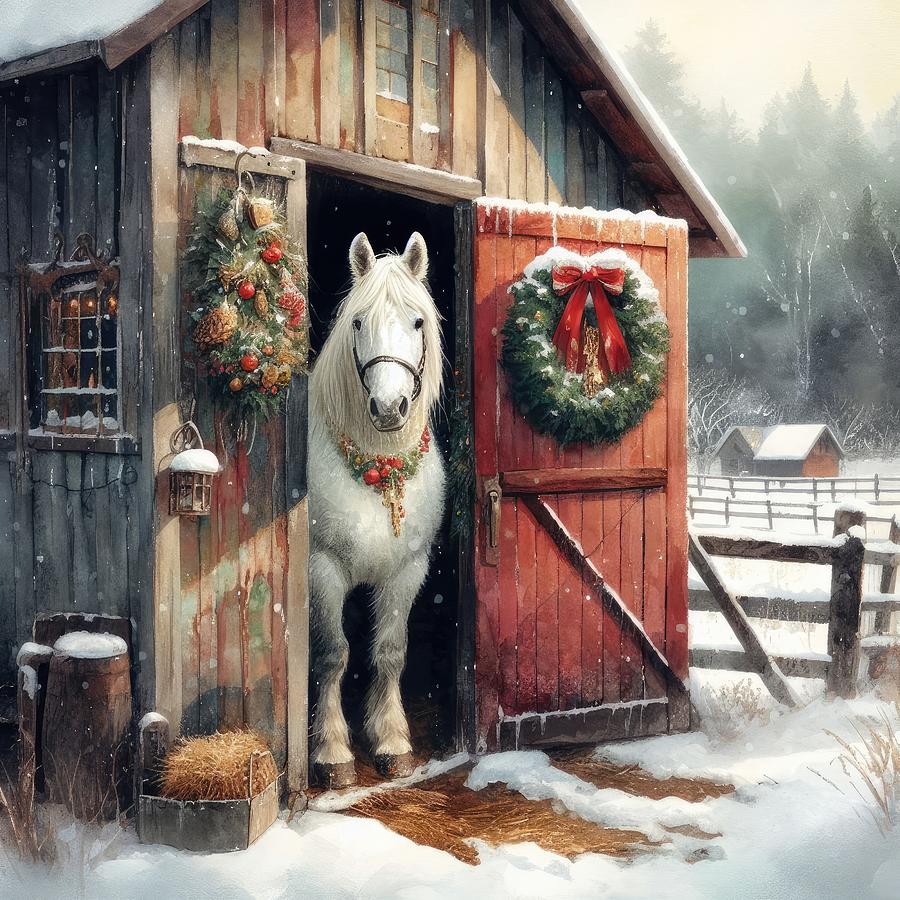 Wilbur the White Horse Beauty Digital Art by Kim Hojnacki