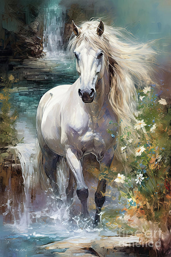 Yellowstone National Park Painting - Wild And Free Stallion by Tina LeCour
