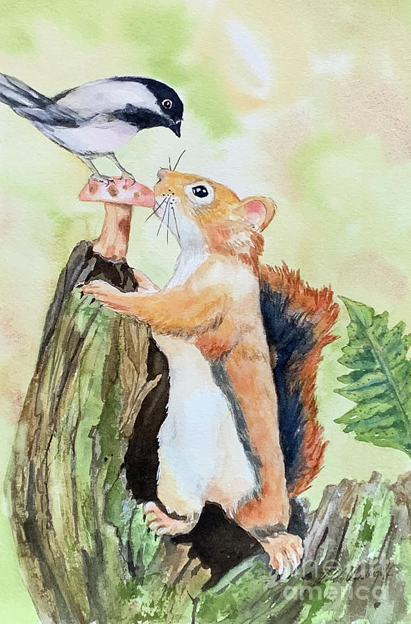 Wild Animal Friends  Painting by Hilda Vandergriff