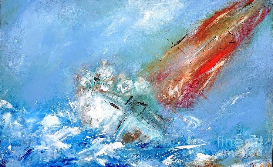 Painting of Wild Atlantic sails  Painting by Mary Cahalan Lee - aka PIXI