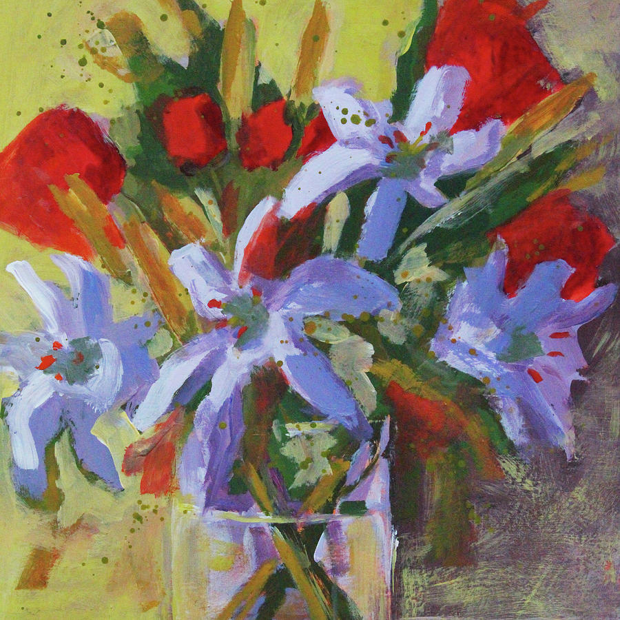 Wild Blooms Painting by Nancy Merkle
