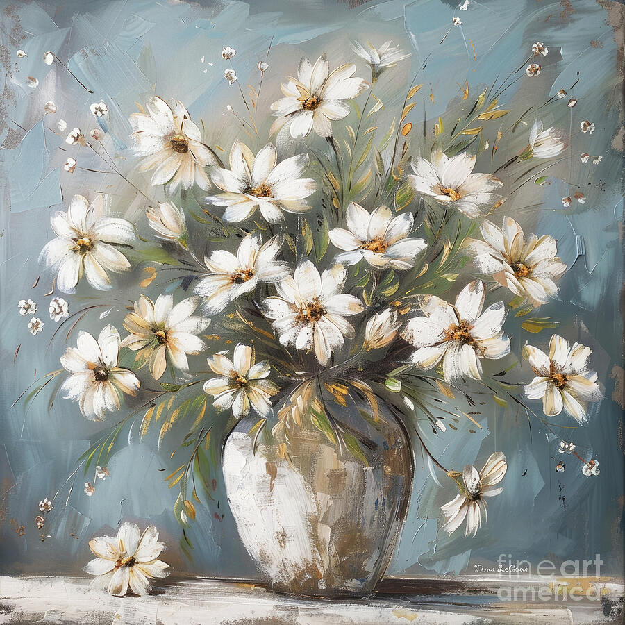 Wild Daisy Bouquet Painting by Tina LeCour