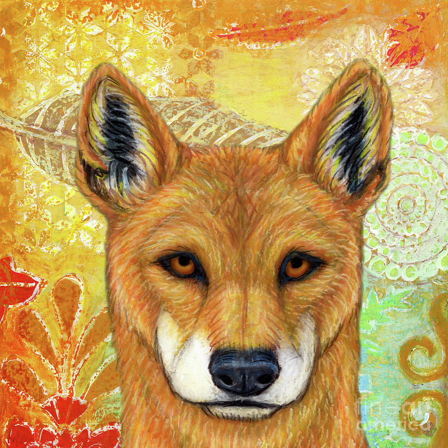 Wild Dingo Abstract Painting by Amy E Fraser