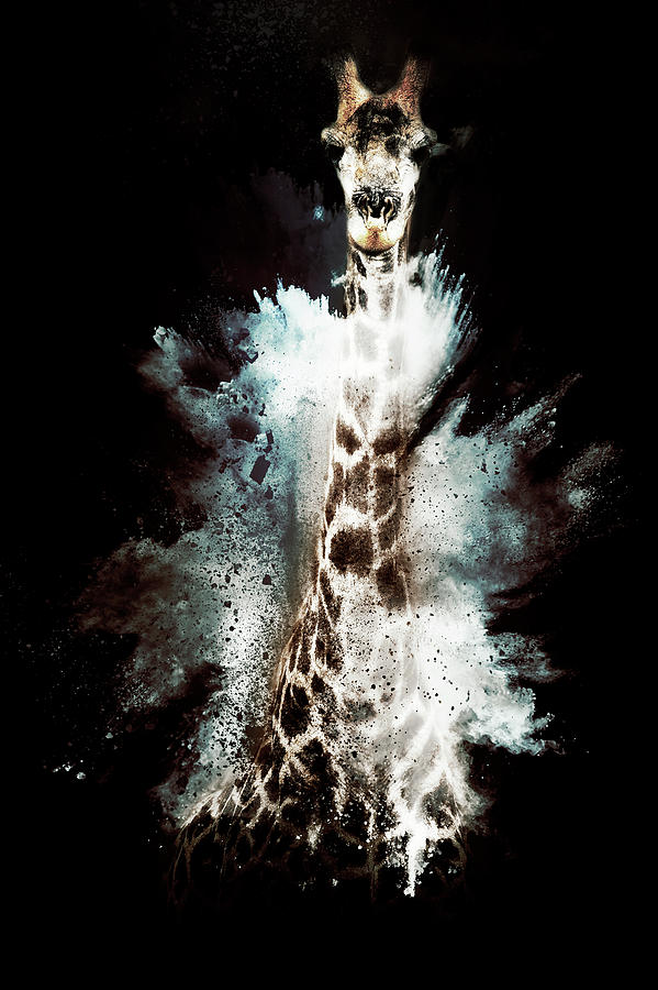 Wild Explosion Collection - The Giraffe Mixed Media by Philippe HUGONNARD