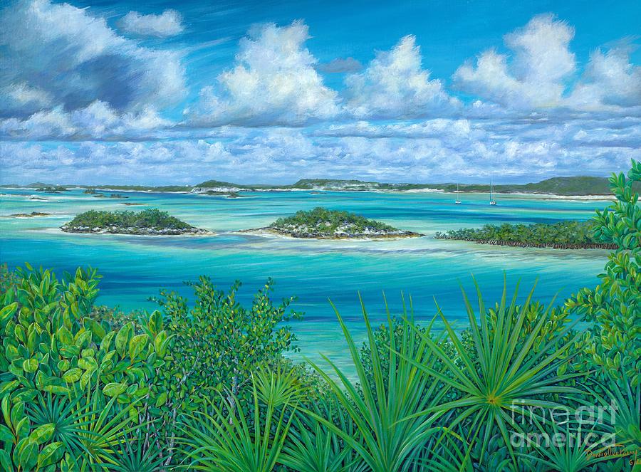 Exuma Cays Painting - Wild Exuma Blues by Danielle Perry