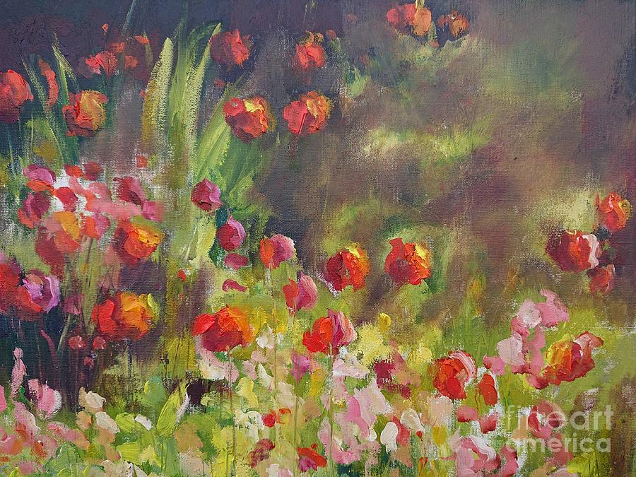 Wild floral meadow paintings  Painting by Mary Cahalan Lee - aka PIXI