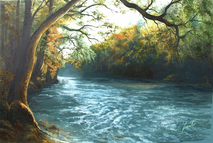 Wild Florida River Painting by June Pauline Zent