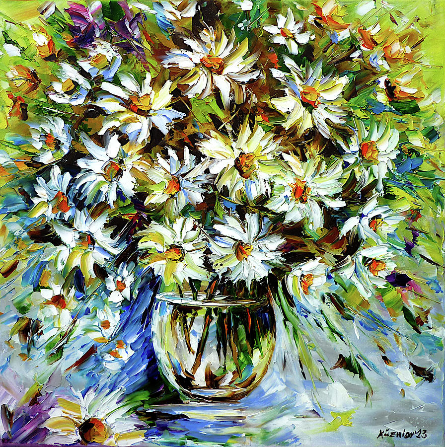 Wild flower bouquet Painting by Mirek Kuzniar