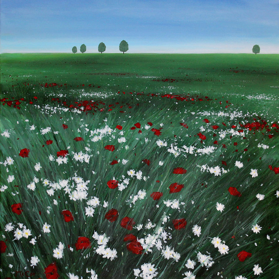 Wild Flower Field Painting by K McCoy