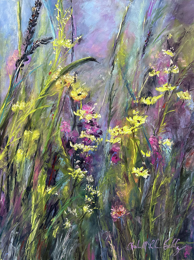 Wild Flower Garden Painting by Charlene Fuhrman-Schulz