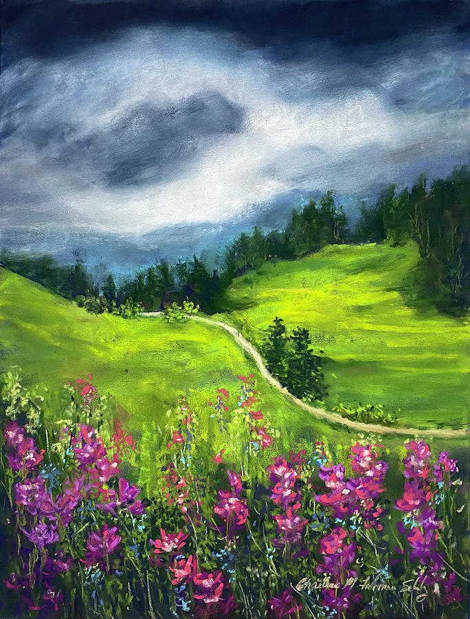 Wild Flower Meadow Painting by Charlene Fuhrman-Schulz