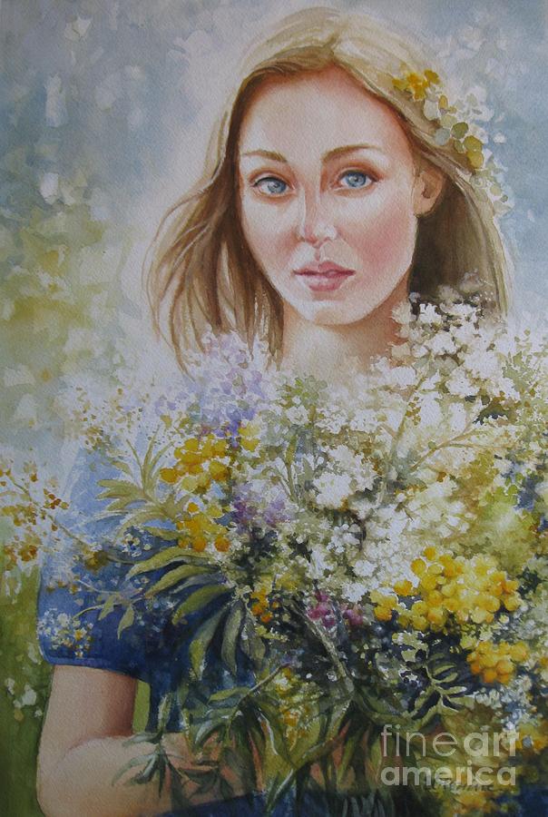 Wild flowers 3 Painting by Elena Oleniuc