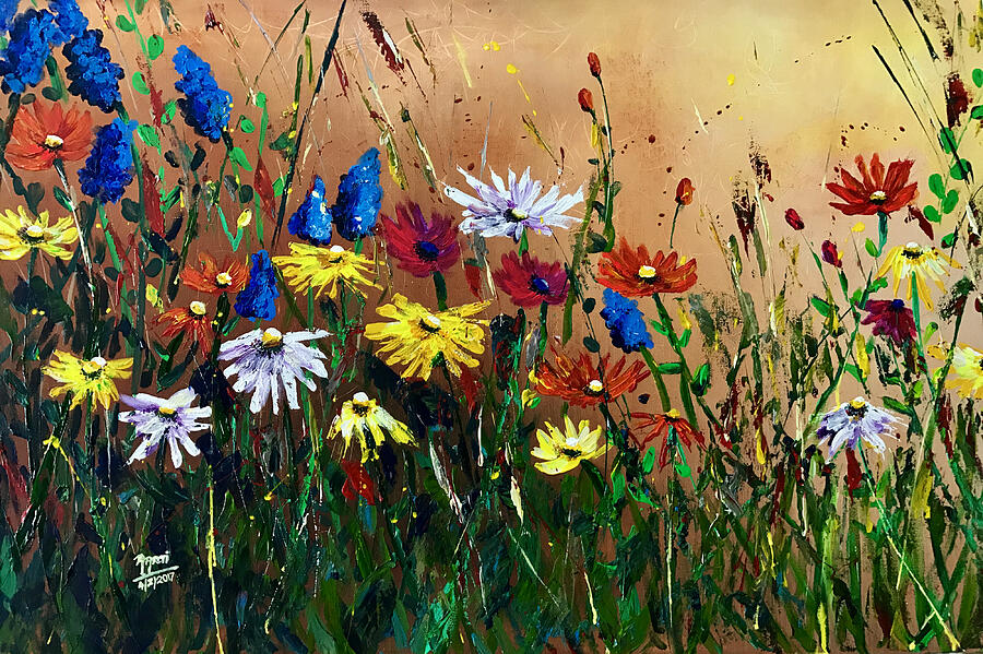 Wild flowers  Painting by Aarti Bartake