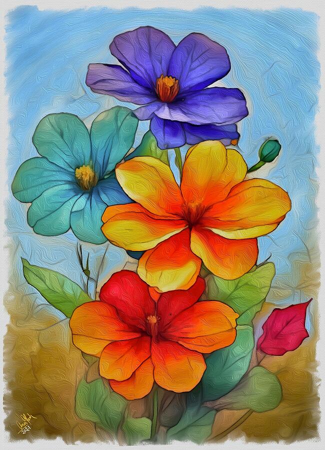 Wild Flowers Painting by Anas Afash - Fine Art America