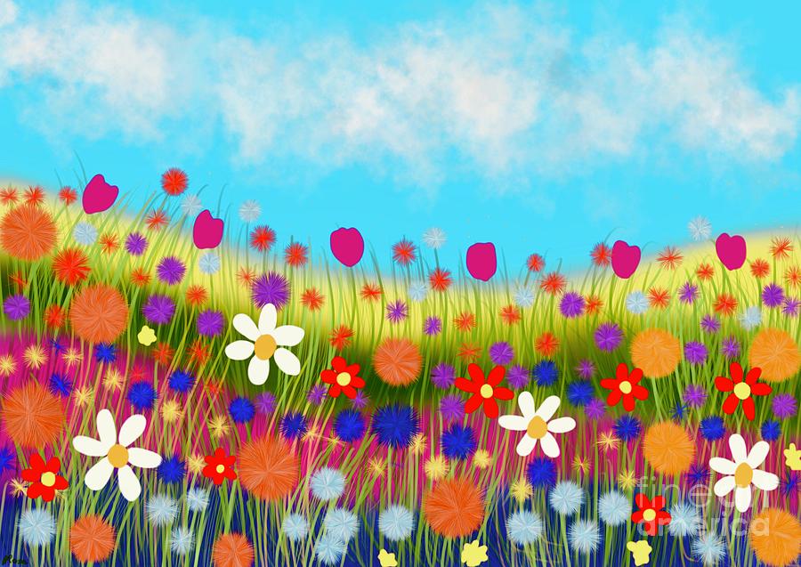 Wild flowers  Digital Art by Elaine Hayward