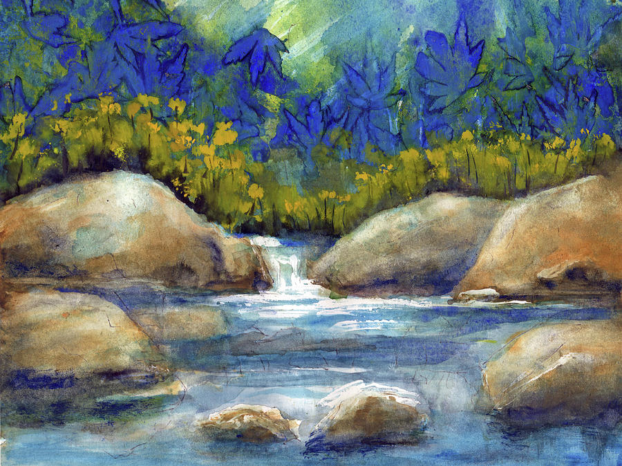 Wild Flowers Ferndale Creek Painting by Randy Sprout