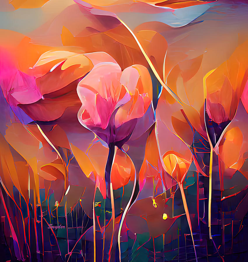 Wild Flowers in the Pink Digital Art by Floyd Snyder