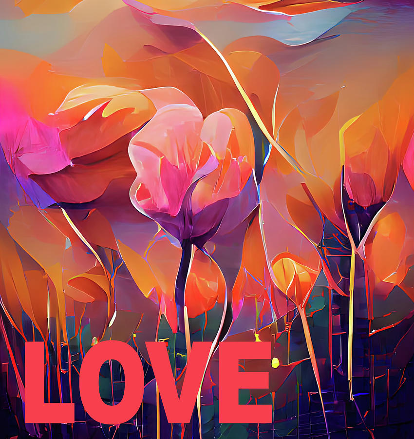 Flower Digital Art - Wild Flowers in the Pink LOVE  by Floyd Snyder
