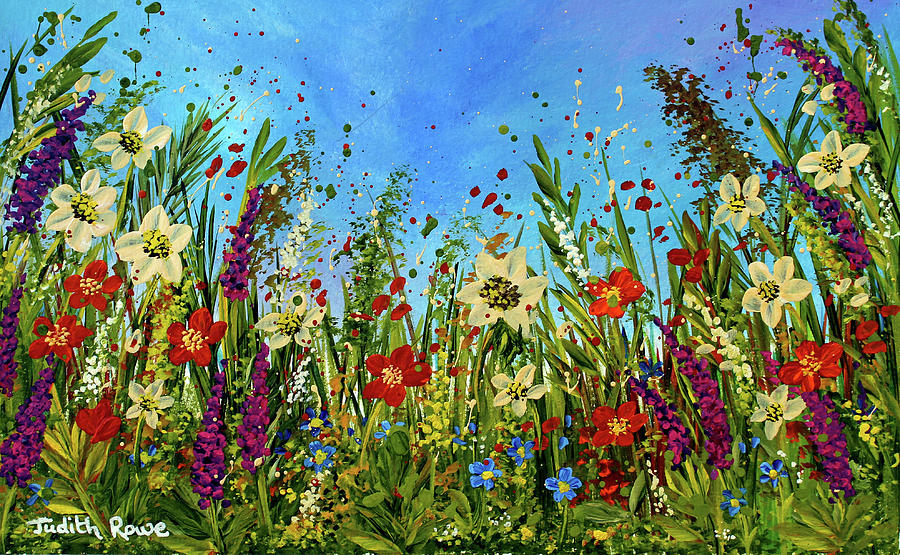 Wild Flowers Painting by Judith Rowe