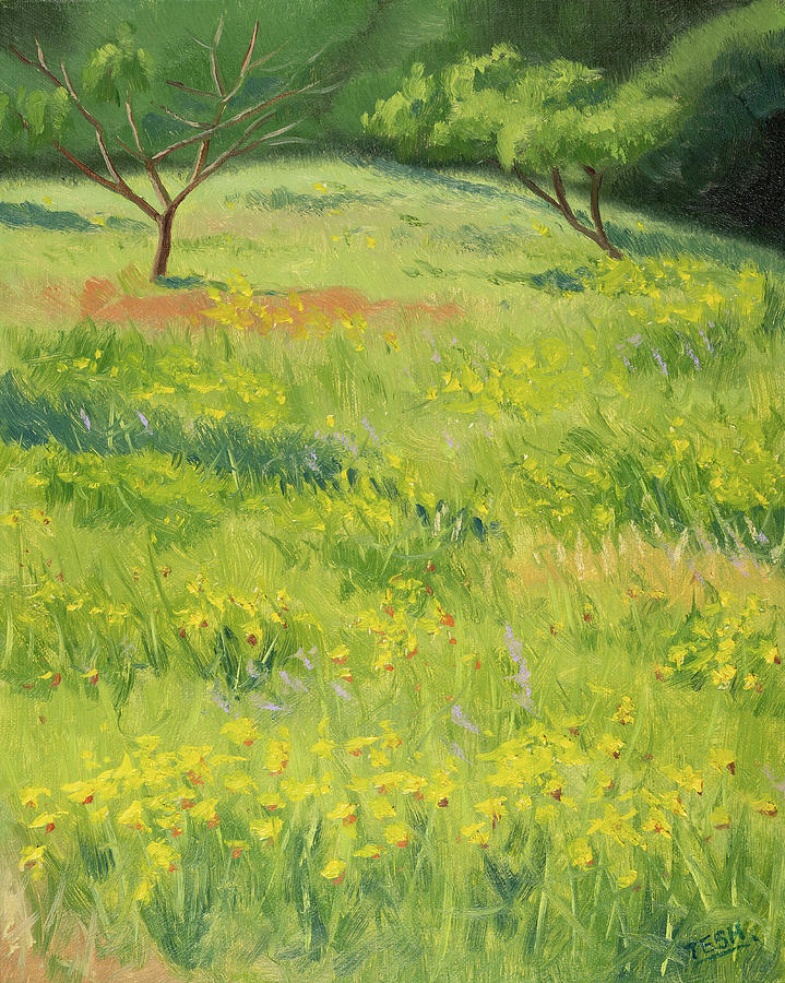 Wild Flowers of Oak View Painting by Tesh Parekh