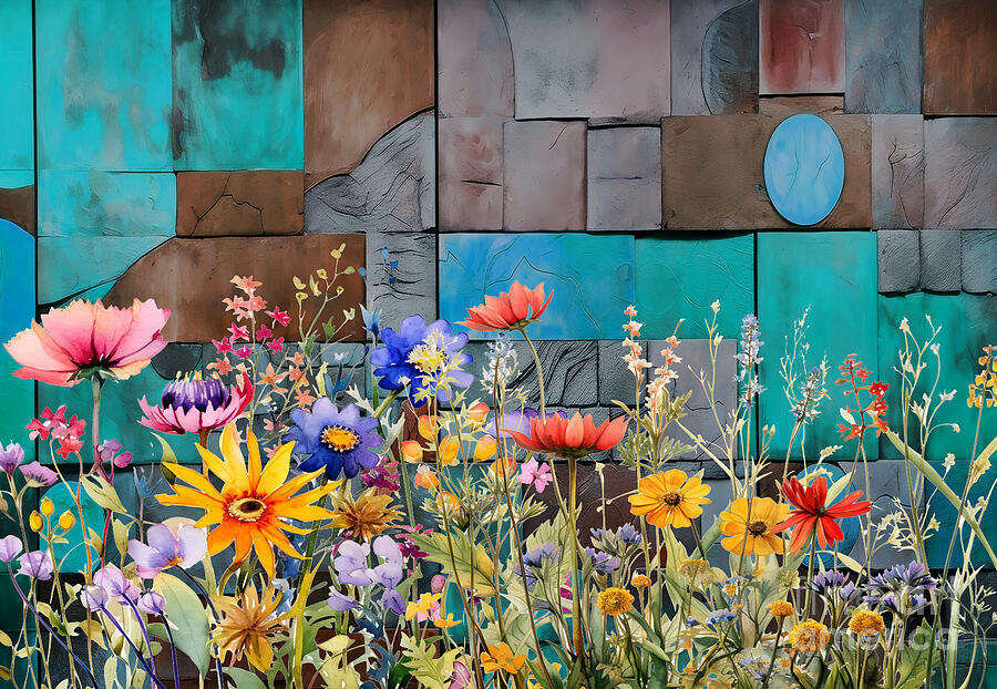 Flower Mixed Media - Wild Flowers on My Fence by Beverly Guilliams