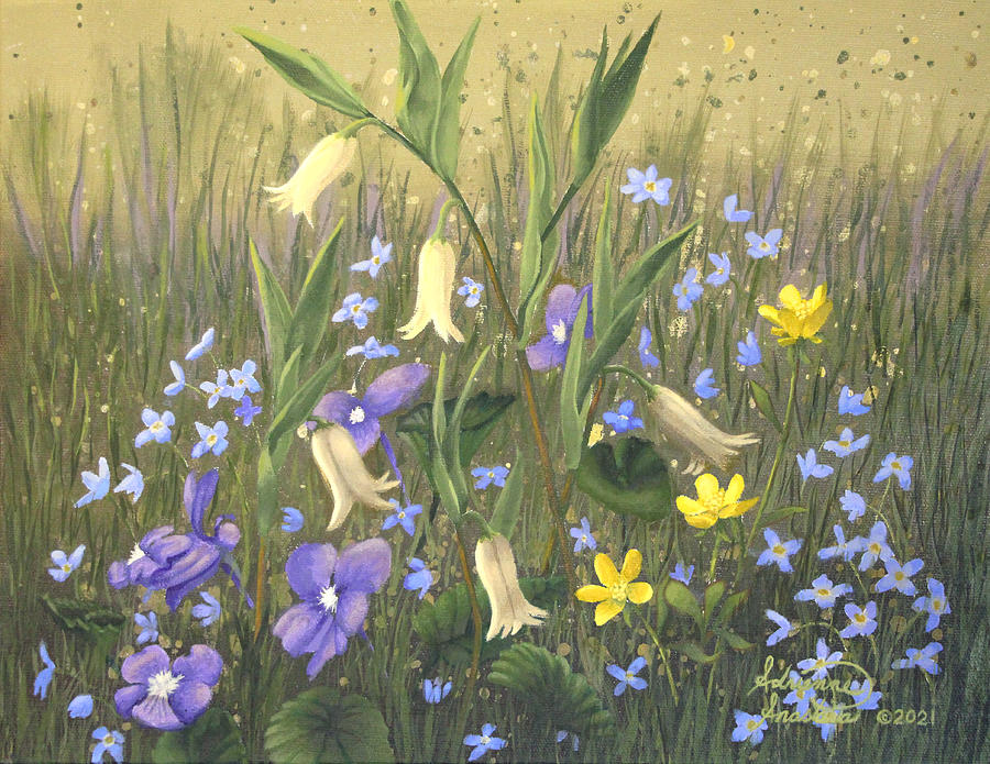 Wild Flowers on Wesser Painting by Adrienne Dye