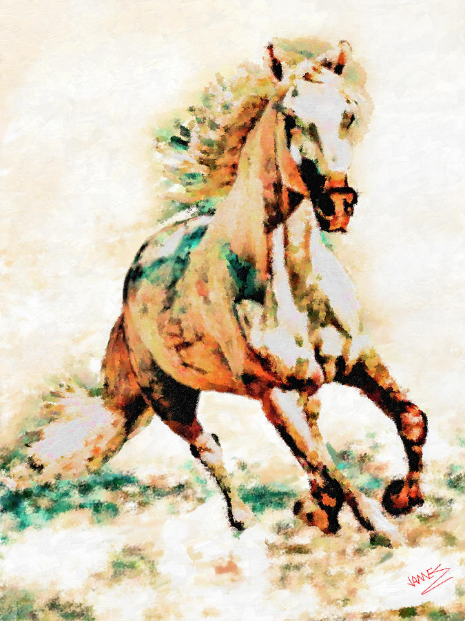 Wild Free Horse Painting by James Shepherd